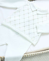 Primer Día Tricot Rombos Blanco Martin Aranda Detalles